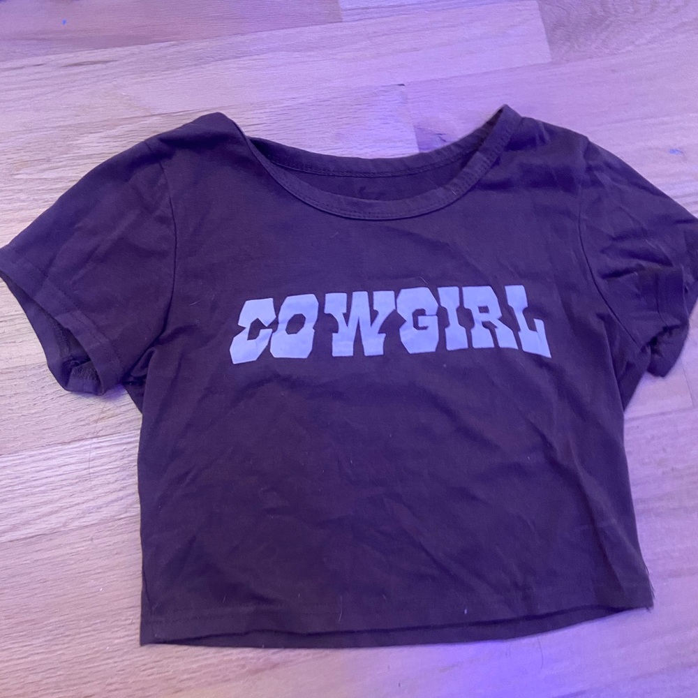 Cute brown cowgirl crop top